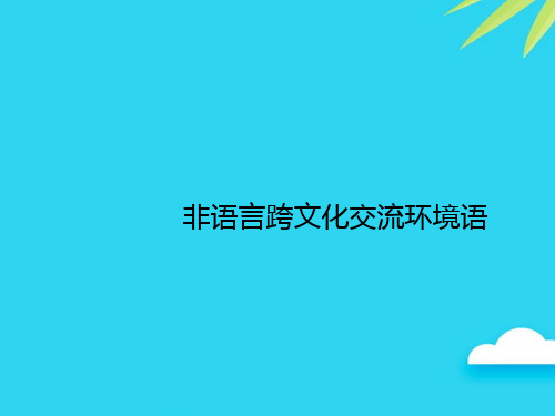 【正式版】非语言跨文化交流环境语PPT