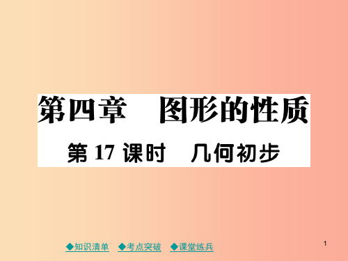 2019年中考数学总复习第一部分考点梳理第四章图形的性质第17课时几何初步课件PPT