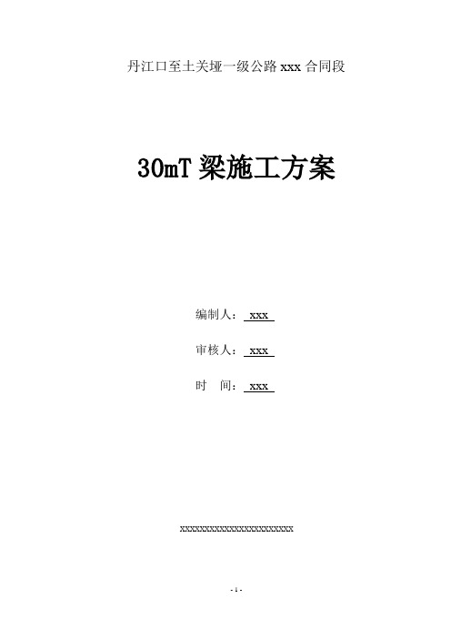 30m T梁方案