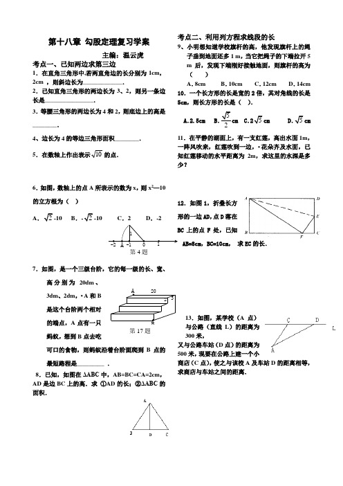 第十八章 勾股定理复习学案