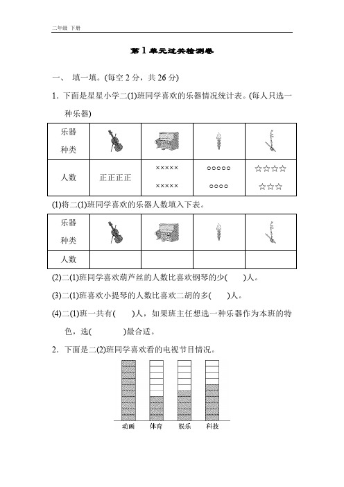 2020春人教版二年级数学下册课件-第一单元-第1单元过关检测卷