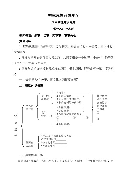 思想品德专题复习——国家经济建设专题