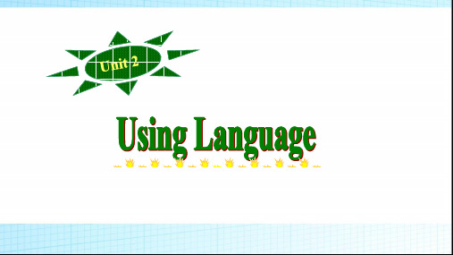 人教高中英语必修2Unit2 Using Language 课件