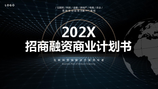 蓝色项目创业招商融资商业计划书PPT模板