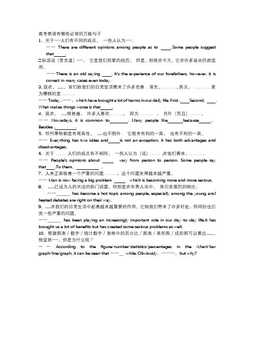 高考英语有哪些必背的万能句子