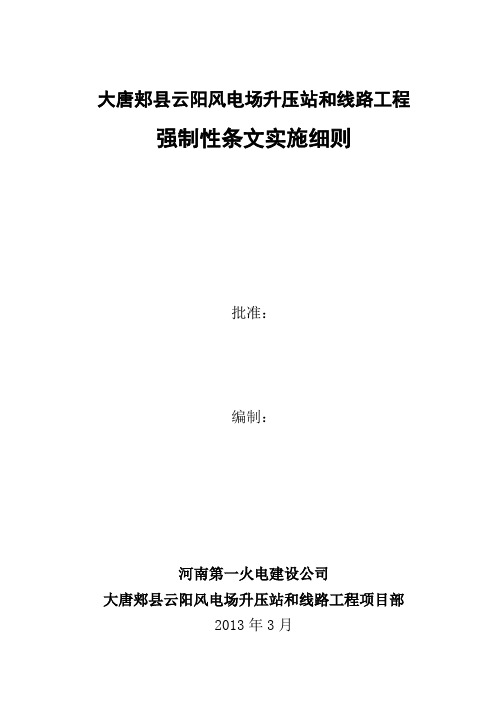 风力发电强制性条文实施细则