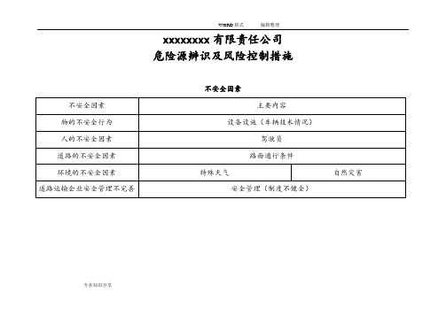 双重预防机制道路危险货物运输企业危险源辨识和风险管控