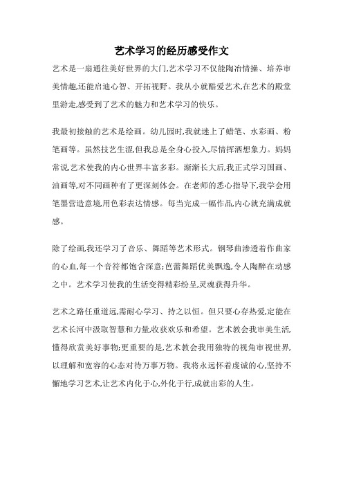 艺术学习的经历感受作文