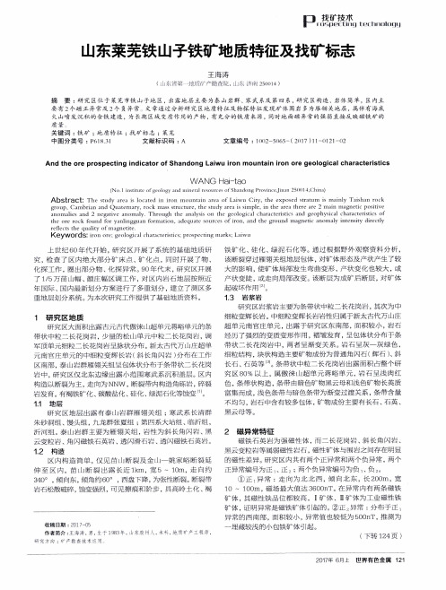 山东莱芜铁山子铁矿地质特征及找矿标志
