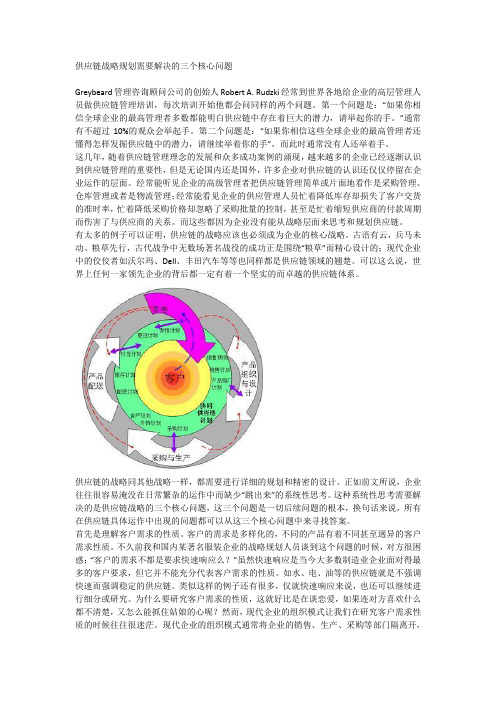 供应链需解决的三个核心