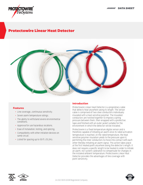 Protectowire Linear Heat Detector 数据表说明书