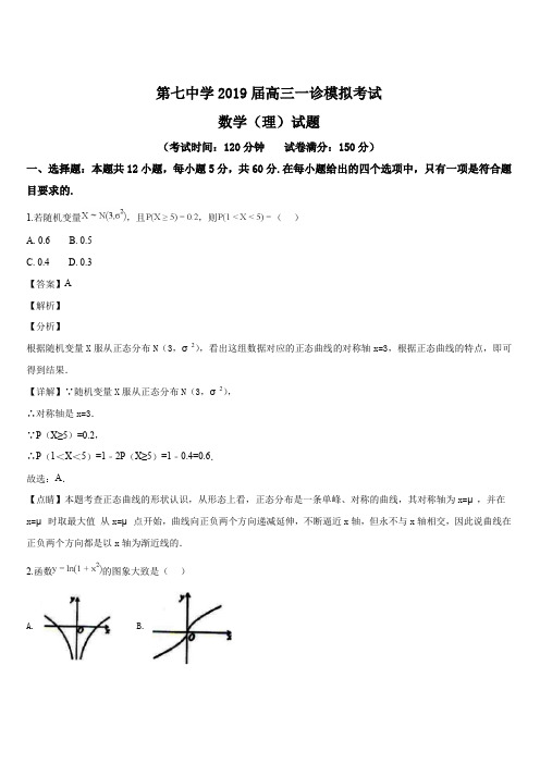 四川省成都市第七中学2019届高三一诊模拟考试数学(理)试题(解析版)