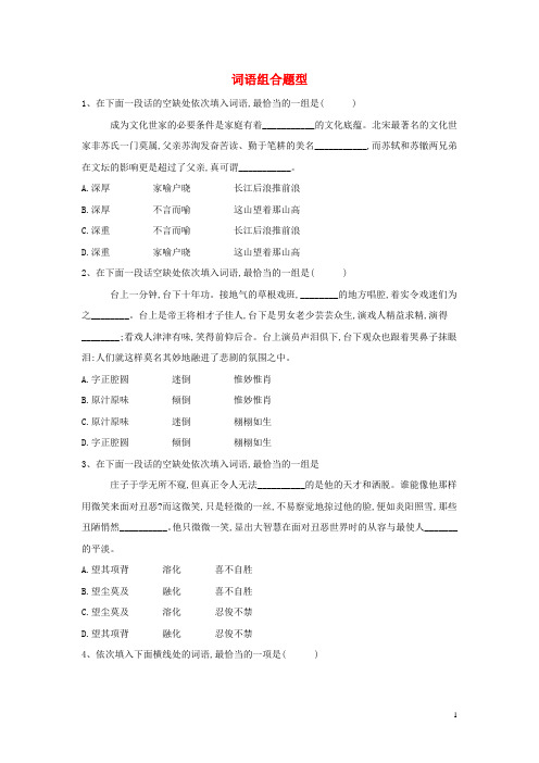 高考语文二轮复习考点题型变形专练3词语组合题型含解析