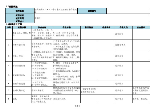 更换采煤机(JOY)牵引电机扭矩轴标准作业流程