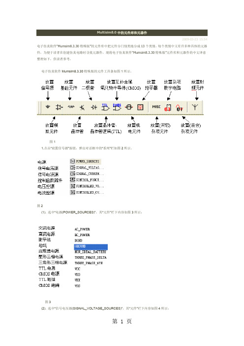 Multisim10元器件大全共14页文档