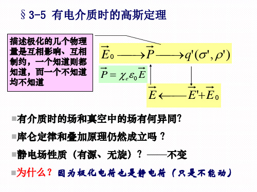 3-5有电介质时的高斯定理3-6有电介质时的场方程