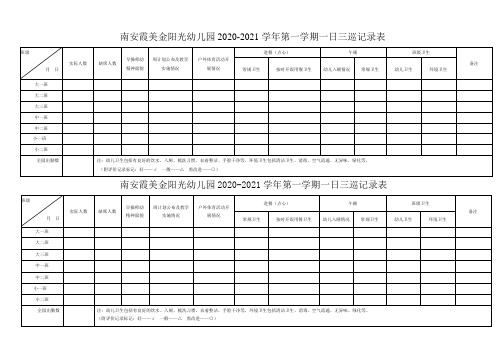 幼儿园园长一日三巡记录表