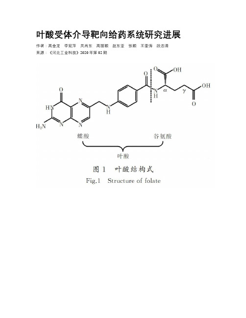 叶酸受体介导靶向给药系统研究进展