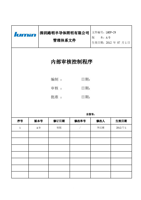 LMSP-29内部审核控制程序