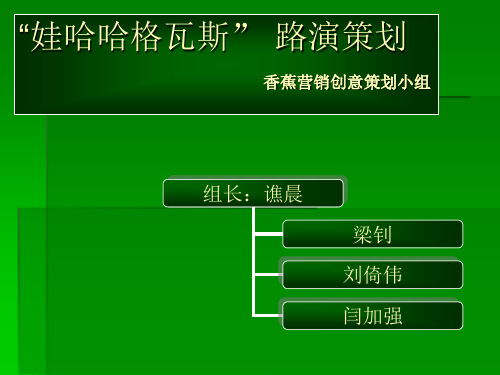 “娃哈哈格瓦斯” —————路演活动策划香蕉营销创意策划小组