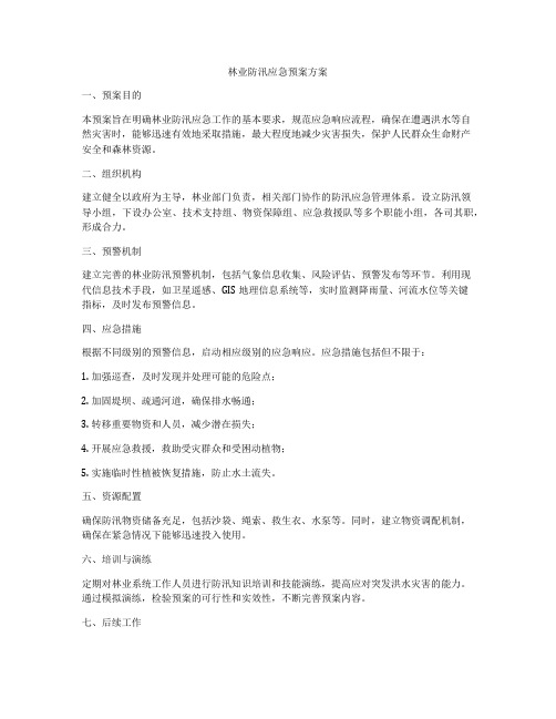 林业防汛应急预案方案