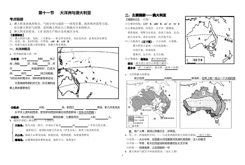 2013届世界区域地理复习学案——大洋洲试卷及答案