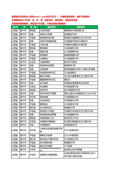 2020新版山西省晋中市建材工商企业公司商家名录名单联系电话号码地址大全1204家