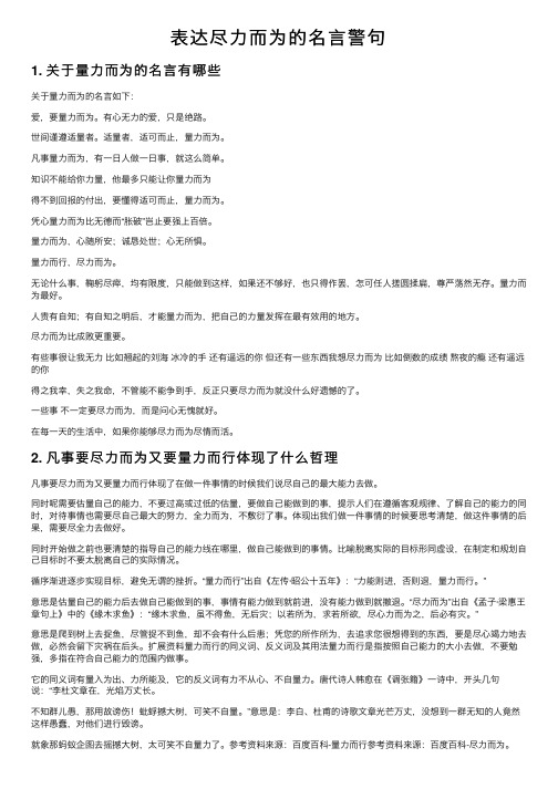 表达尽力而为的名言警句