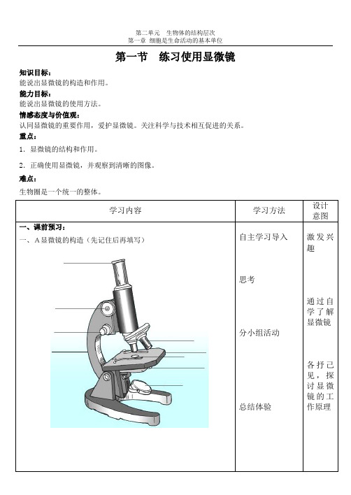 2.1.1练习使用显微镜