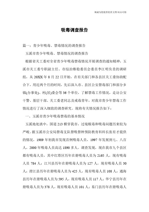吸毒调查报告