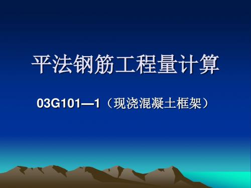 精编平法钢筋工程量计算资料