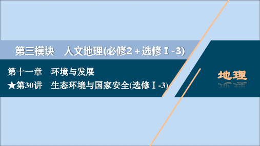 (选考)2021版新高考地理一轮复习第十一章环境与发展第30讲生态环境与国家安全课件新人教版