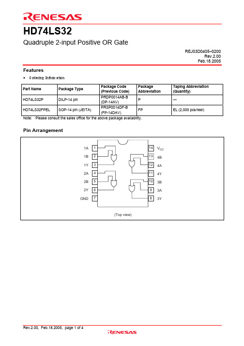 HD74LS32P中文资料