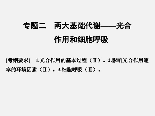 (全国通用)高考生物 二轮复习 第二单元 专题二 两大基础代谢-光合作用和细胞呼吸