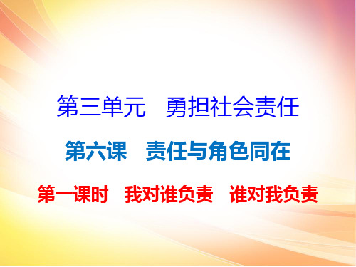 人教版道德与法治八年级上册6.1我对谁负责,谁对我负责 (共47张PPT)