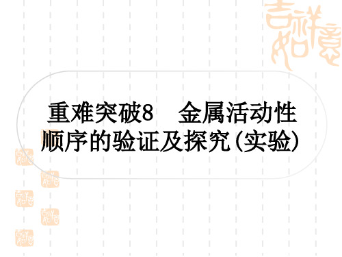 中考化学人教版 精练 第八单元 金属和金属材料 重难突破8 金属活动性顺序的验证及探究(实验)