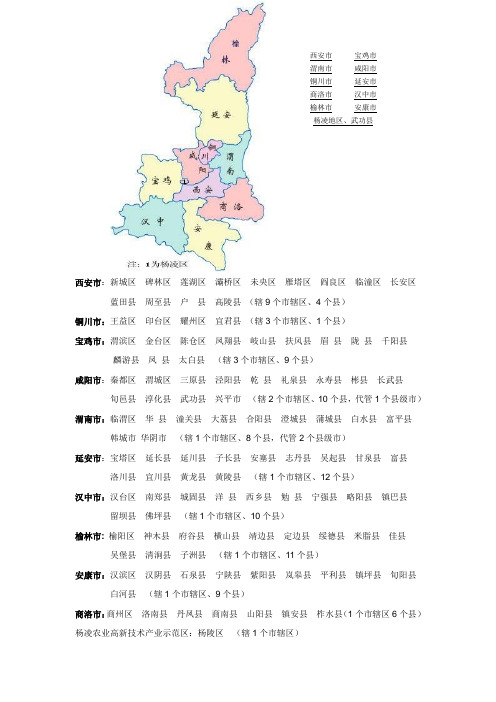 陕西行政划分(带图)