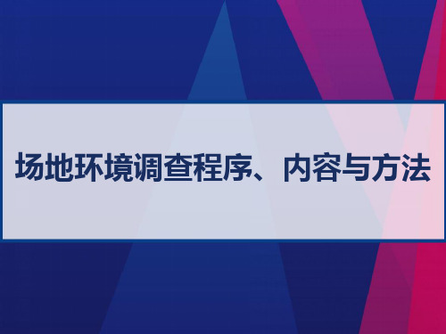 场地环境调查程序、内容与方法 PPT