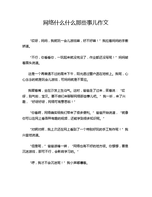 网络什么什么那些事儿作文