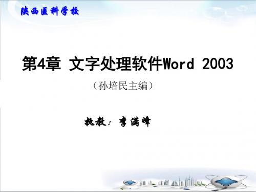 第4章文字处理软件Word2003