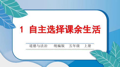 统编版小学五年级道德与法治上册1 自主选择课余生活课堂综合练习题附答案