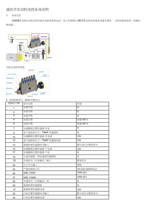道依茨柴油发动机电控系统说明