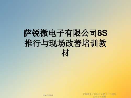 萨锐微电子有限公司8S推行与现场改善培训教材