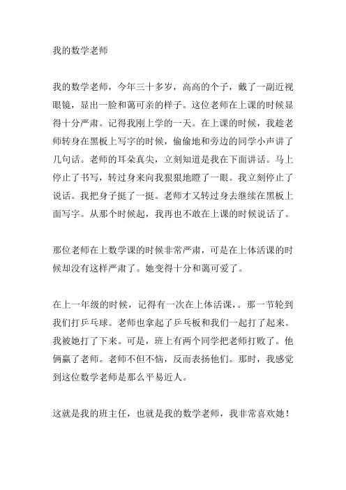 我的数学老师作文400字