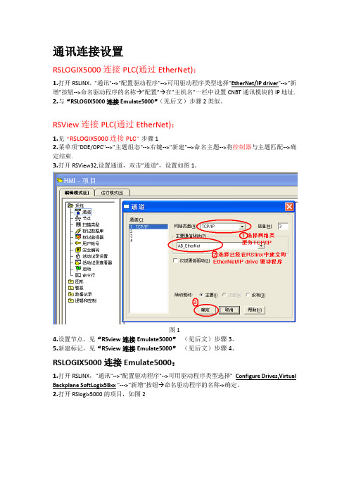 关于RSLOGIX5000及RSView的几种通讯连接设置的方法