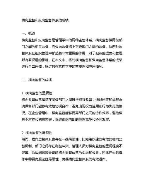 横向监督和纵向监督体系的成绩