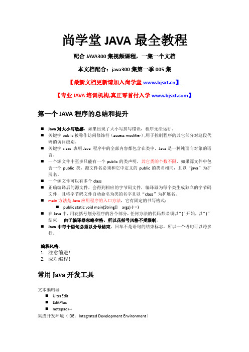 005_尚学堂_高淇_最全JAVA视频培训课程__helloworld深化_java注释的写法_文本编辑器的使用