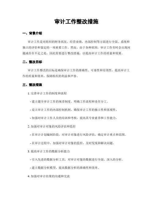 审计工作整改措施