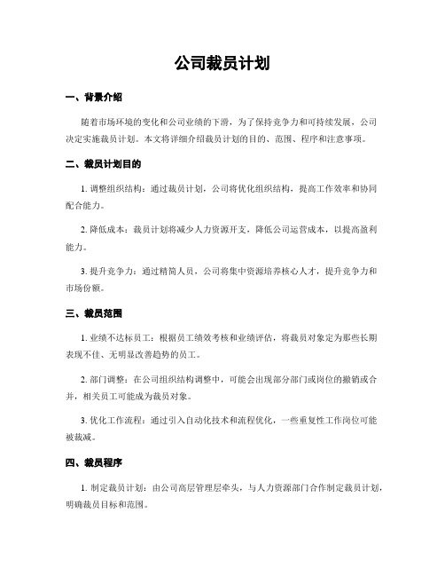 公司裁员计划