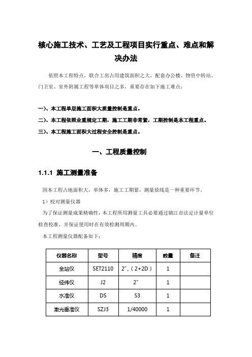 综合项目工程重点难点分析